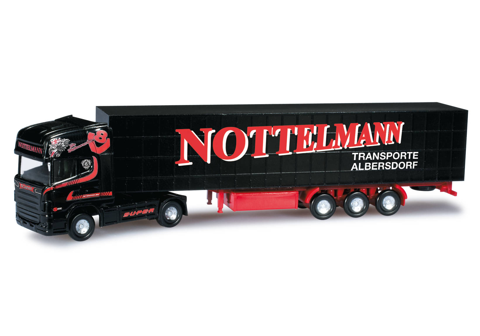 Herpa Scania R 04 TL Gardinenplanen Sattelzug Nottelmann 066105