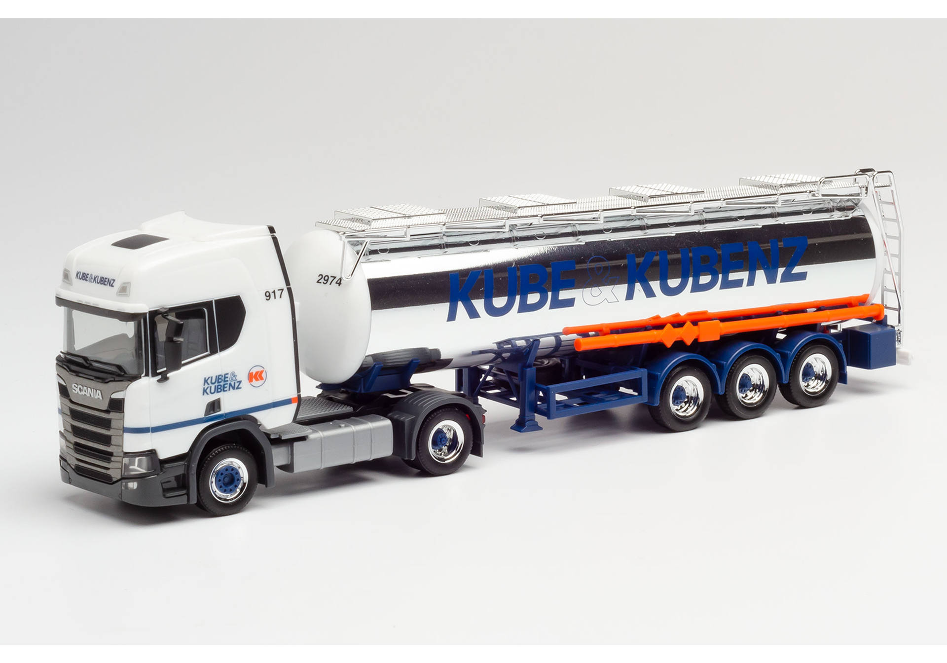 Herpa Scania CR 20 HD Chromtank Sattelzug Kube Kubenz 311830