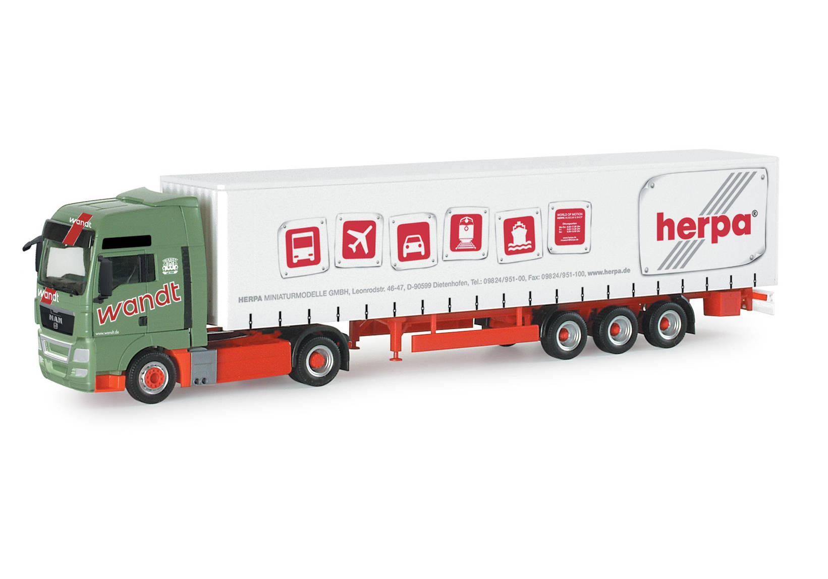 Herpa MAN TGX XXL Gardinenplanen Sattelzug Wandt Herpa 153706