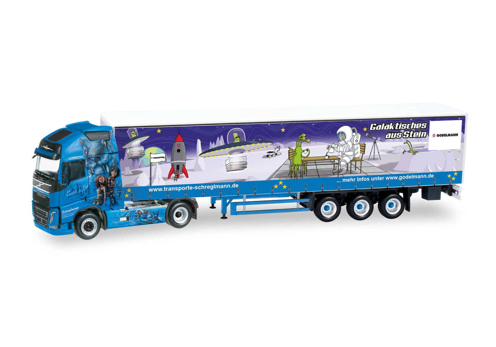 Herpa Volvo FH Gl XL Gardinenplanen Sattelzug Schreglmann 307741