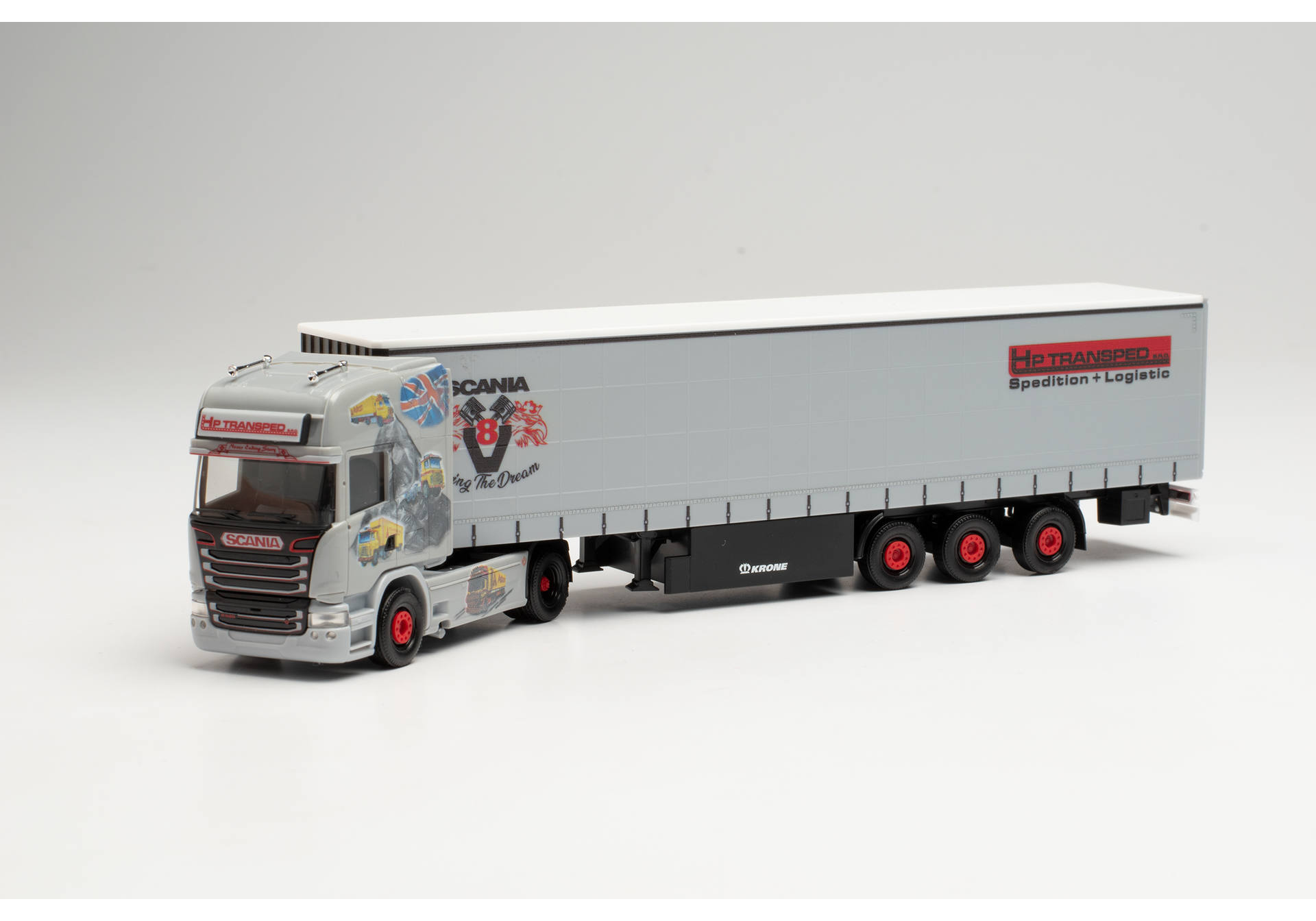 Herpa Scania R 13 TL Gardinenplanen Sattelzug HP Transped History