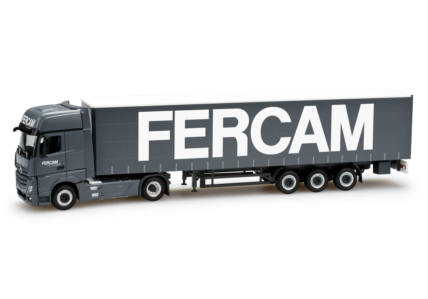 Herpa Mercedes Benz Actros Gigaspace Gardinenplanen Sattelzug Fercam