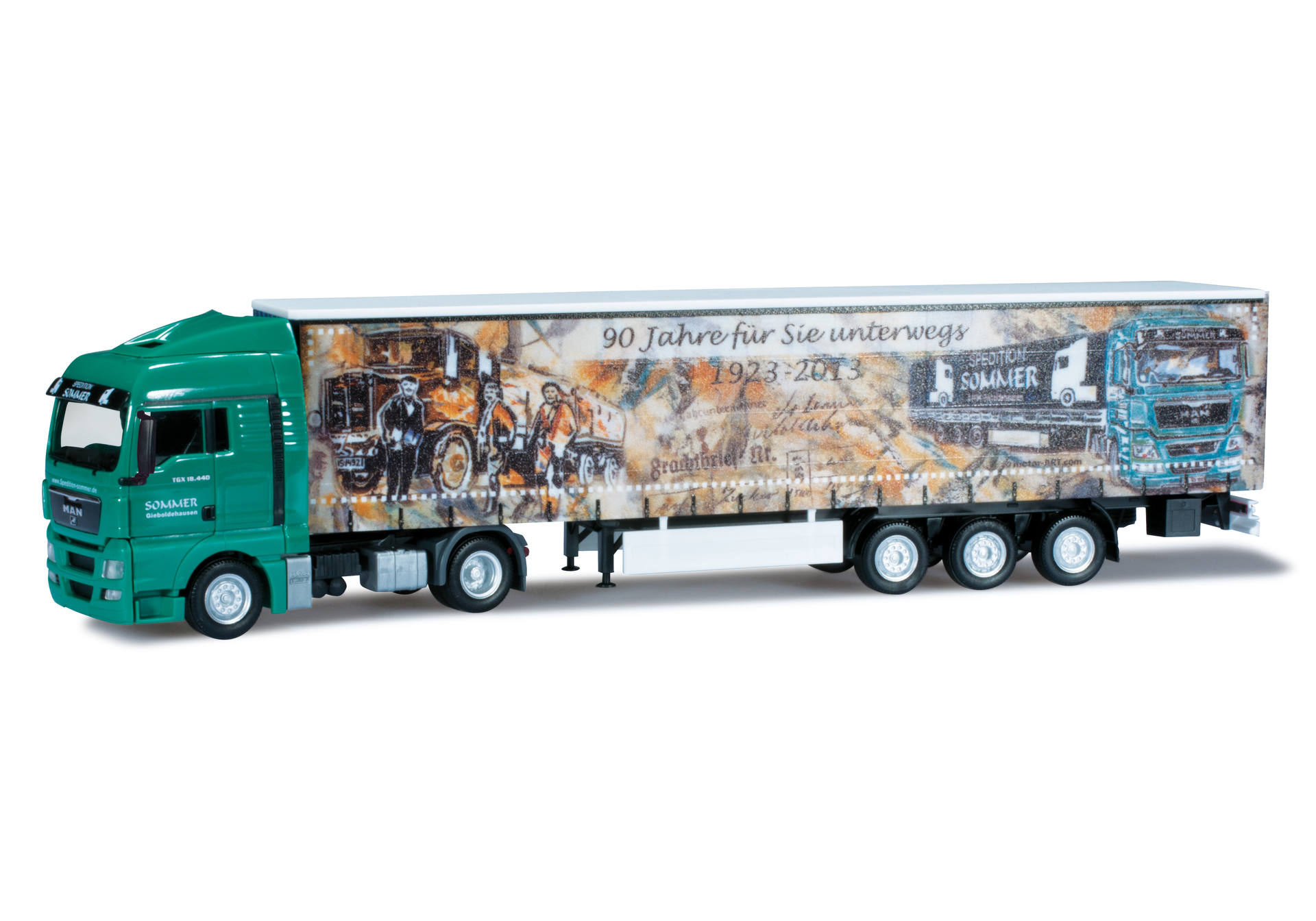 Herpa MAN TGX XLX Gardinenplanen Sattelzug Sommer 910286