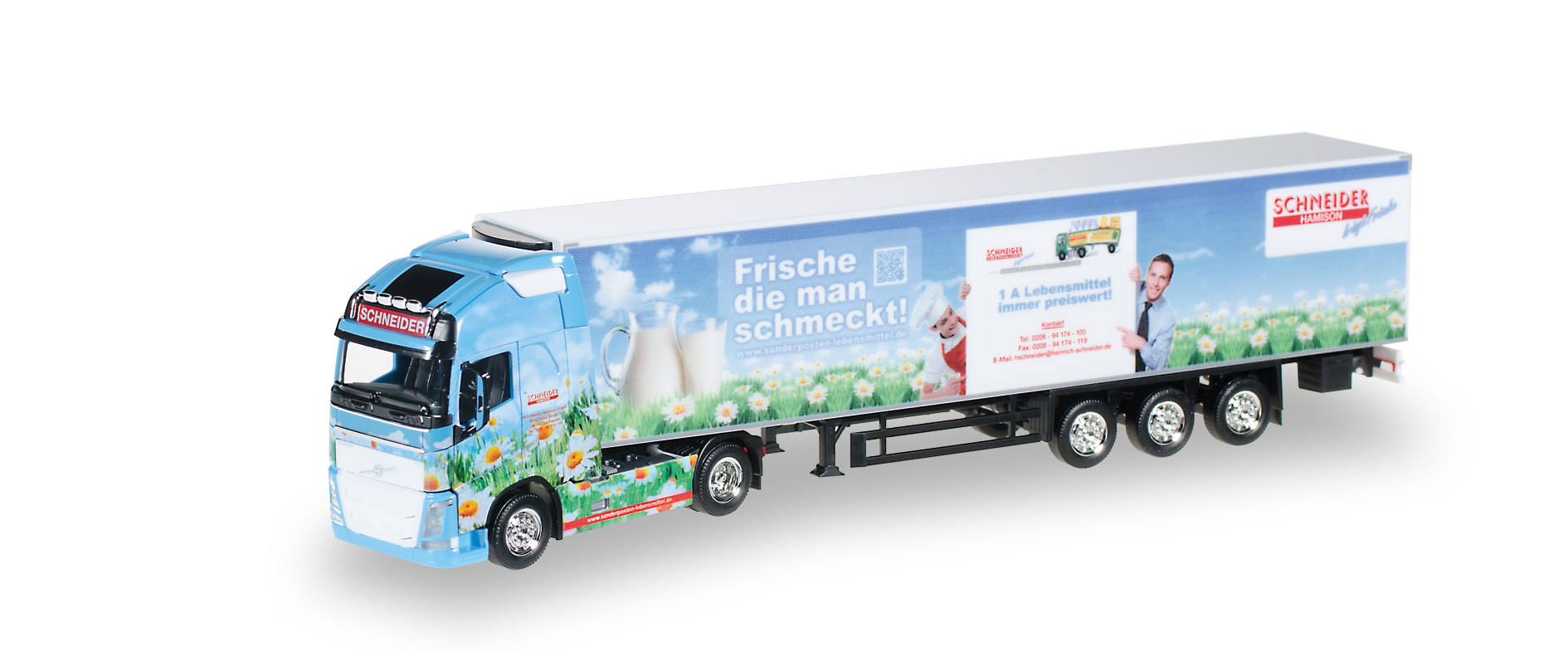 Herpa Volvo FH Gl XL Kühlkoffer Sattelzug H Schneider Hamison 924030