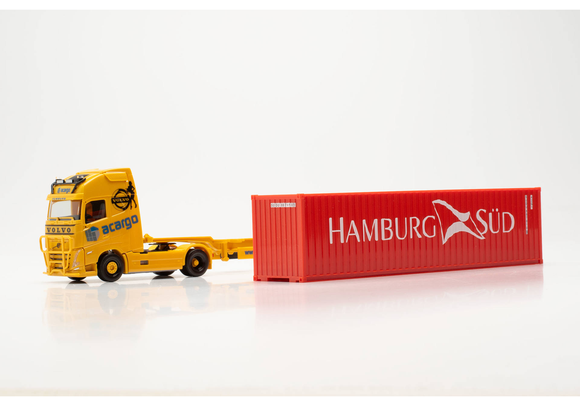 Herpa Volvo Fh Gl Xl Container Semitrailer Acargo Hamburg S D