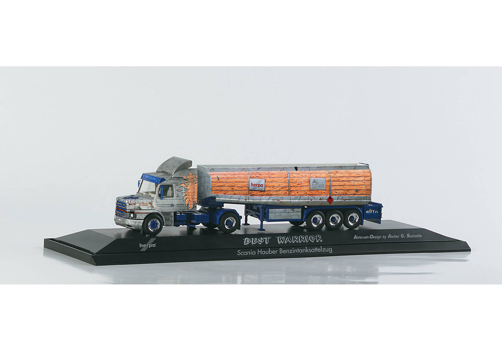 Herpa Scania Hauber Tank Sattelzug Best Warrior