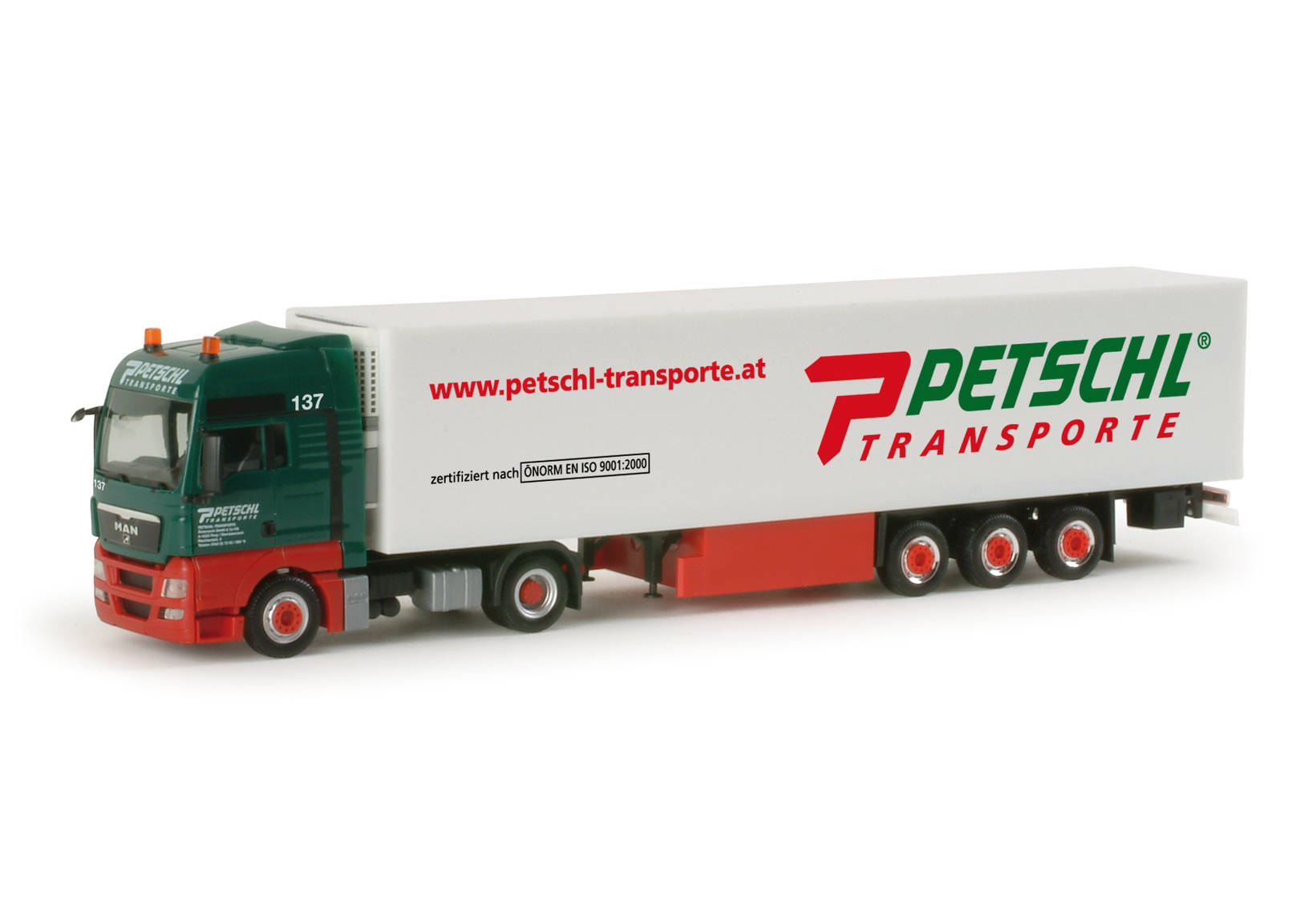 Herpa MAN TGX XXL Refrigerated Box Semitrailer Petschl A 156219