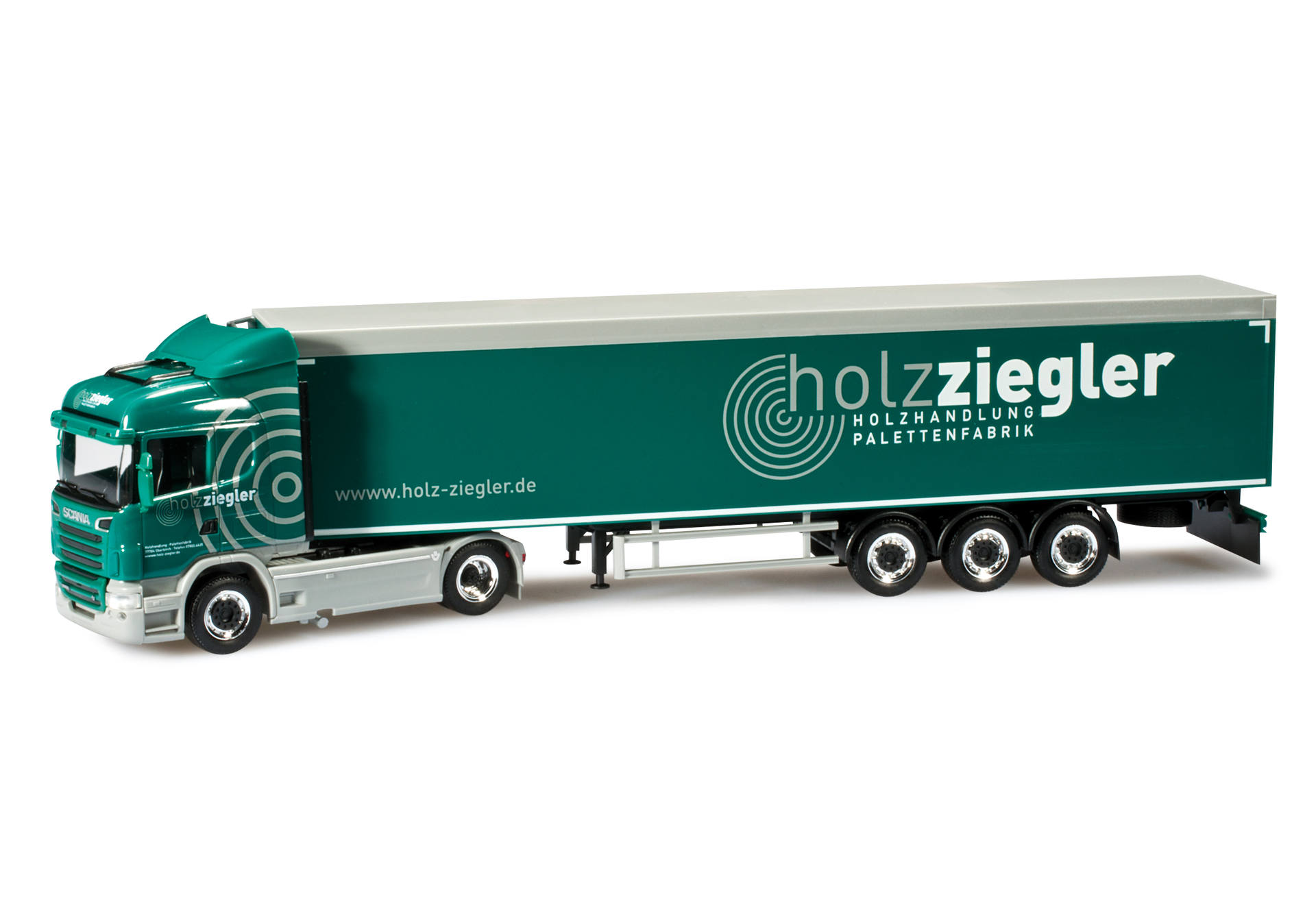 Herpa Scania R Schubboden Sattelzug Holz Ziegler