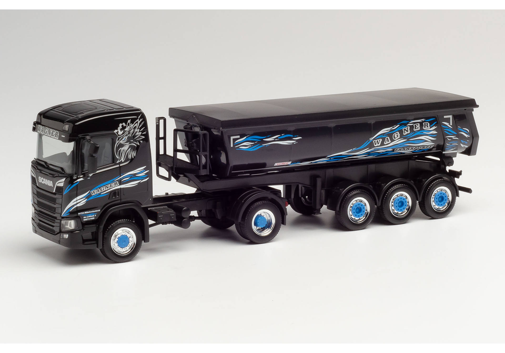 Herpa Scania CR 20 Rundmulden Sattelzug Wagner Mitteleschenbach 311991