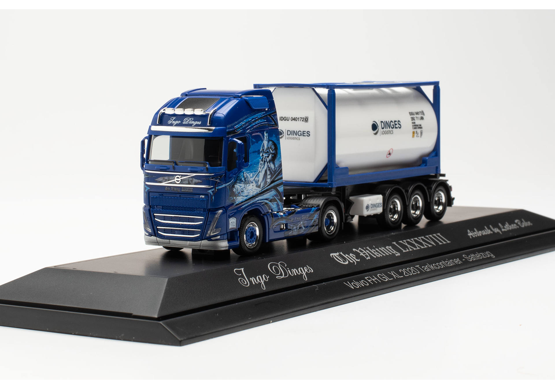 Herpa Volvo FH Gl XL 2020 Tank Container Semitrailer Ingo Dinges