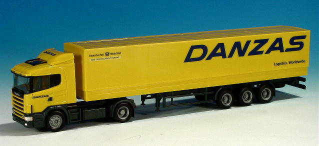 Herpa Scania 124 Pritschen Planen Sattelzug Danzas 253369