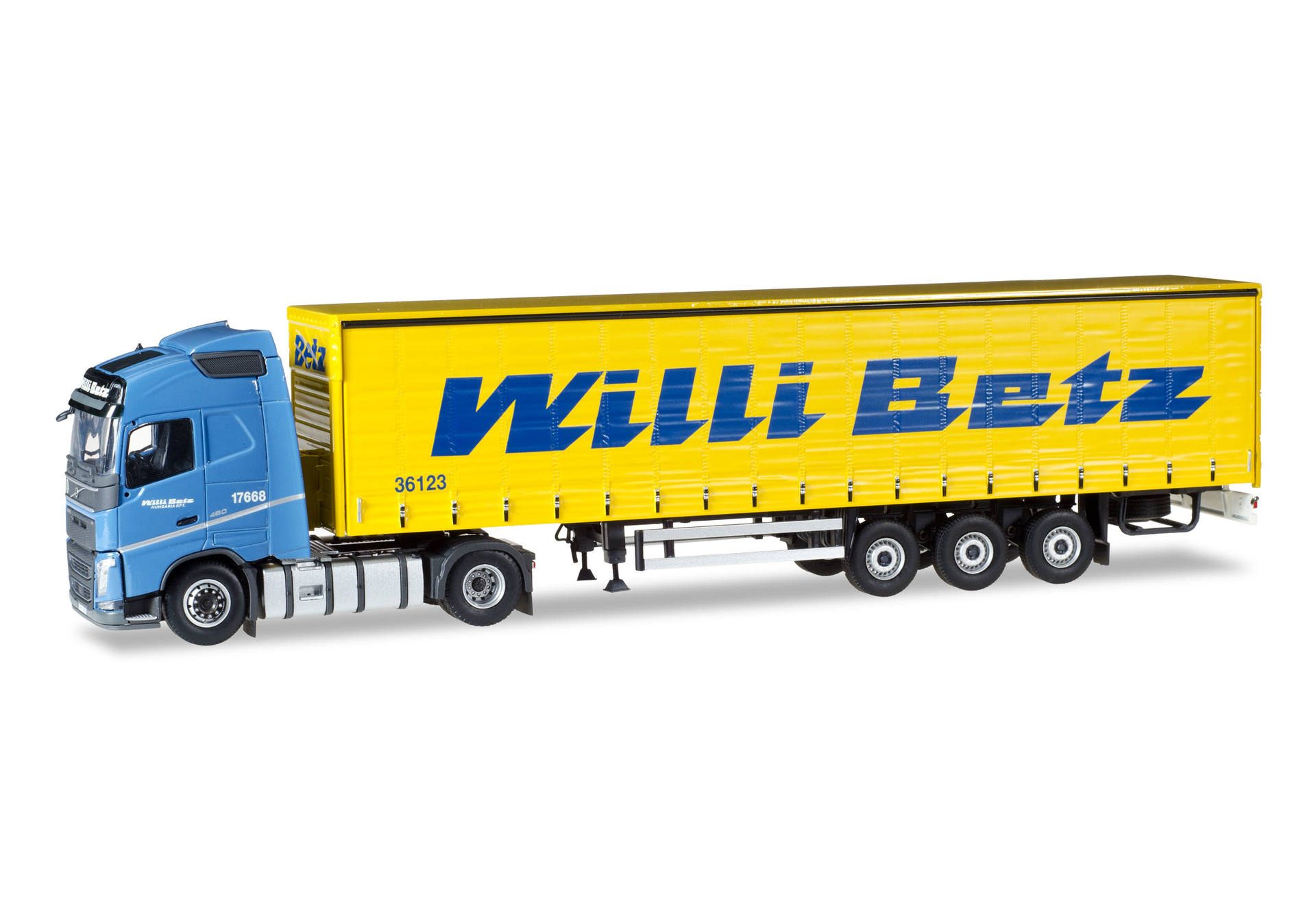 Volvo FH Gl. lowliner curtain canvas semitrailer „Willi Betz“