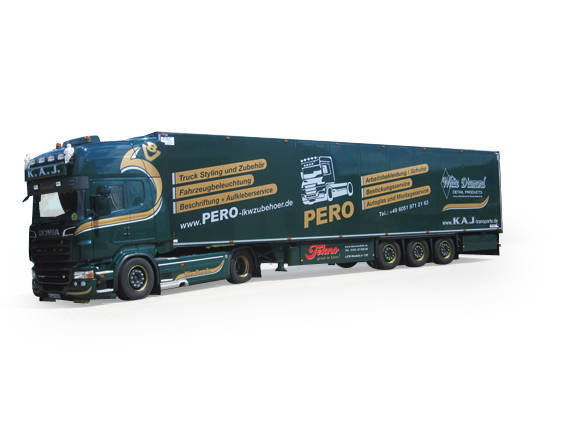 Scania R TL refrigerated semitrailer "K.A.J"