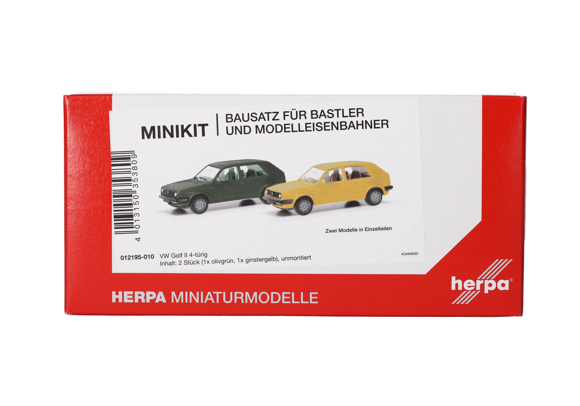 Herpa MiniKit: Volkswagen (VW) Golf II 4-doors, olive green/broom yellow