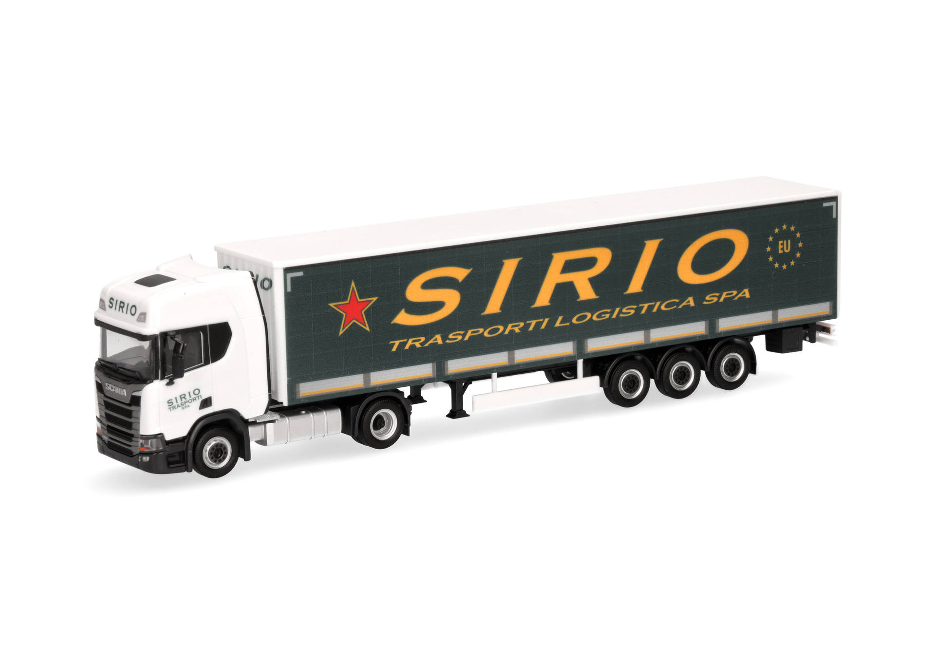 Scania CR 20 HD curtain canvas semitrailer "SIORIO Transporti Logistica Spa" (Italy)