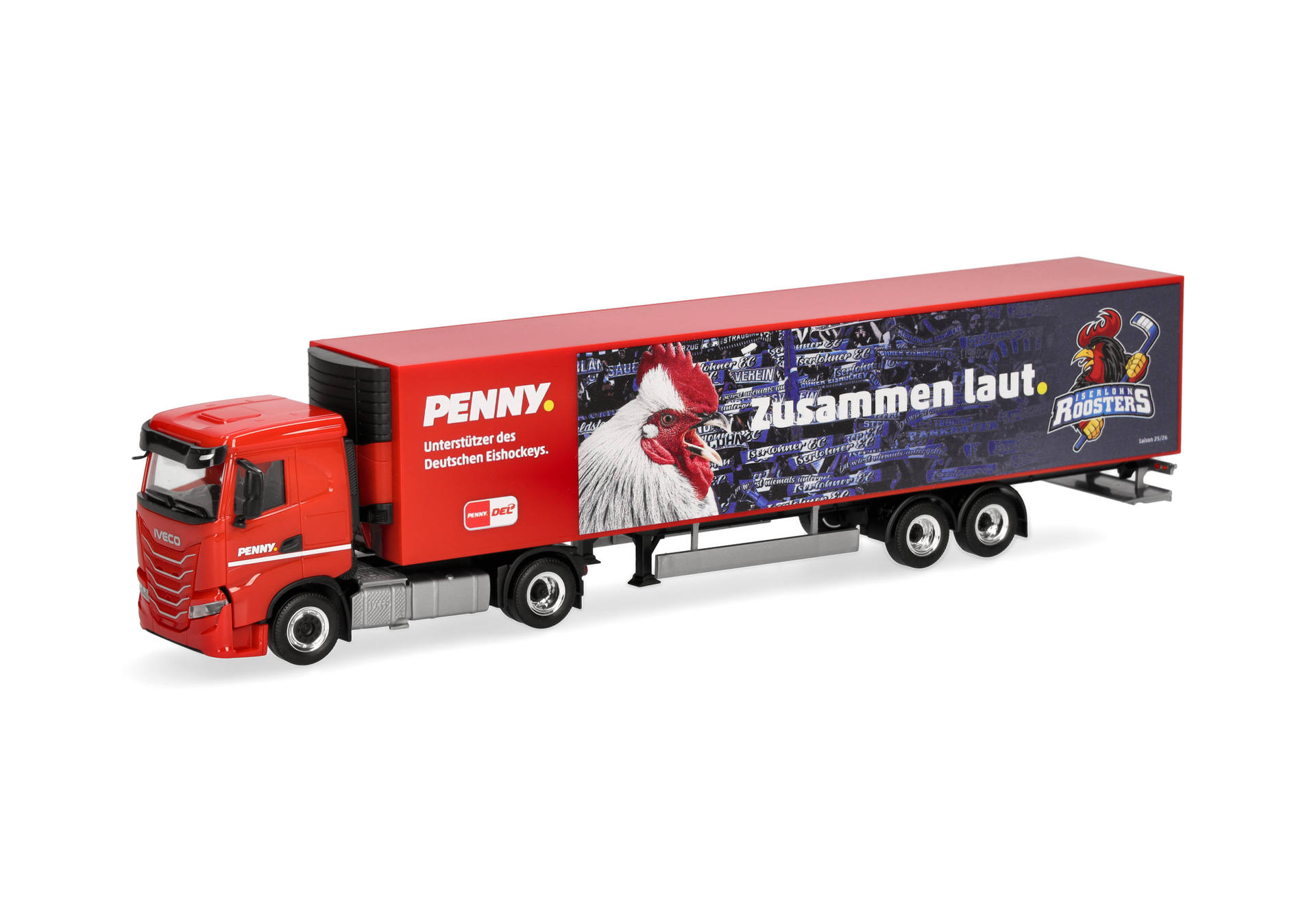 truck, trailer, red, logo not provided, Iveco