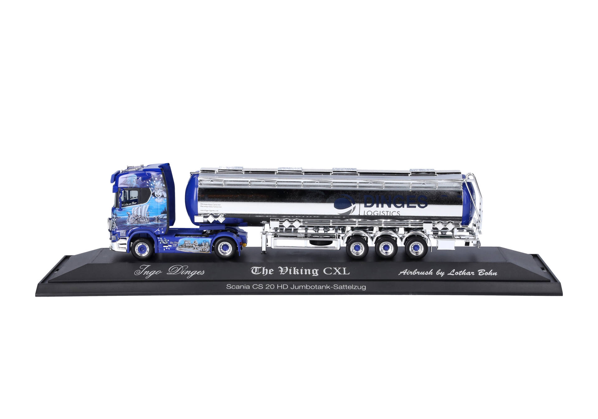 spielzeug, Modell-LKW, Tankwagen, blau, Ausstellungsstück