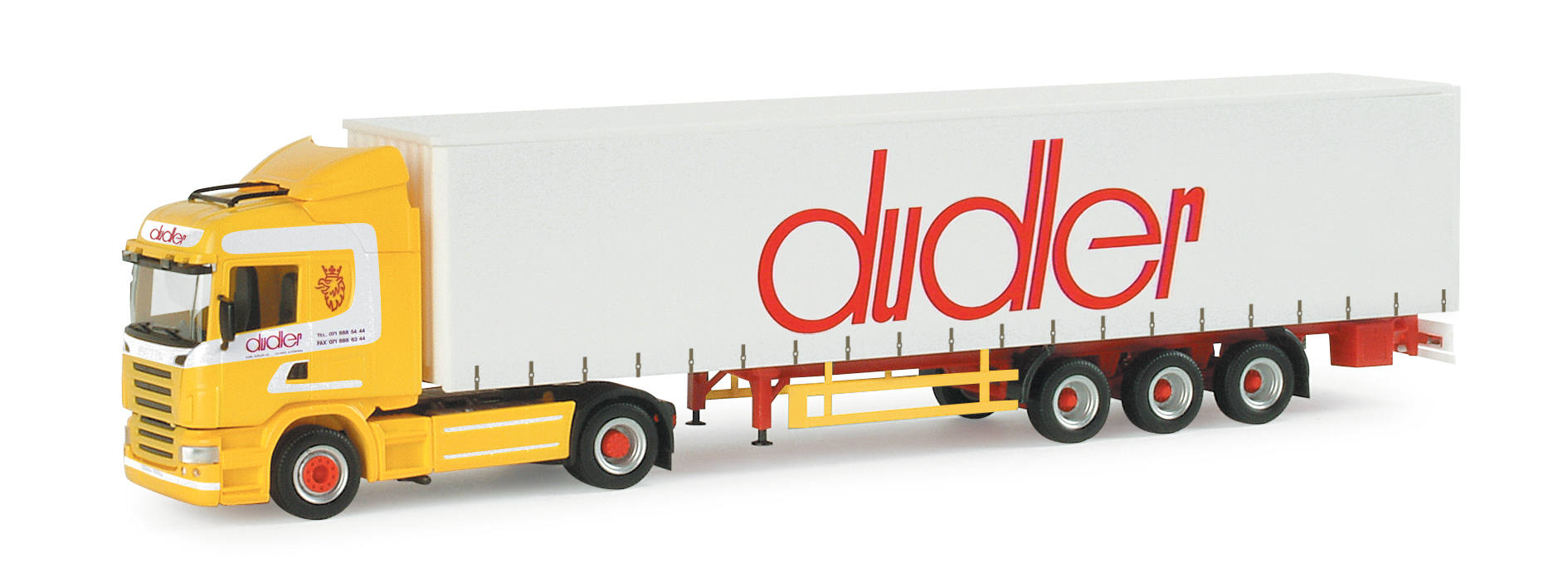 Scania R HL canvas semitrailer "Dudler" (CH)
