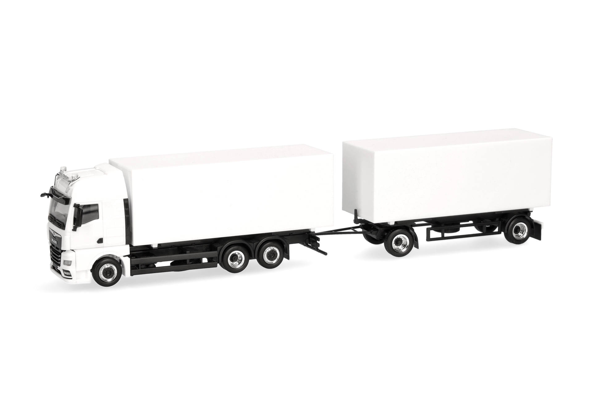truck, tractor-trailer, white, box trailer, model