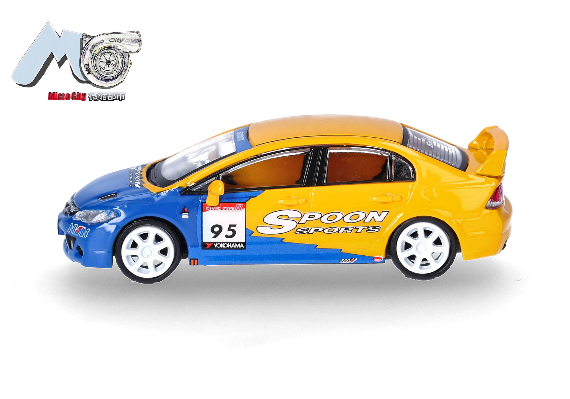 toy car, diecast, racing car, blue yellow, spo​on sports