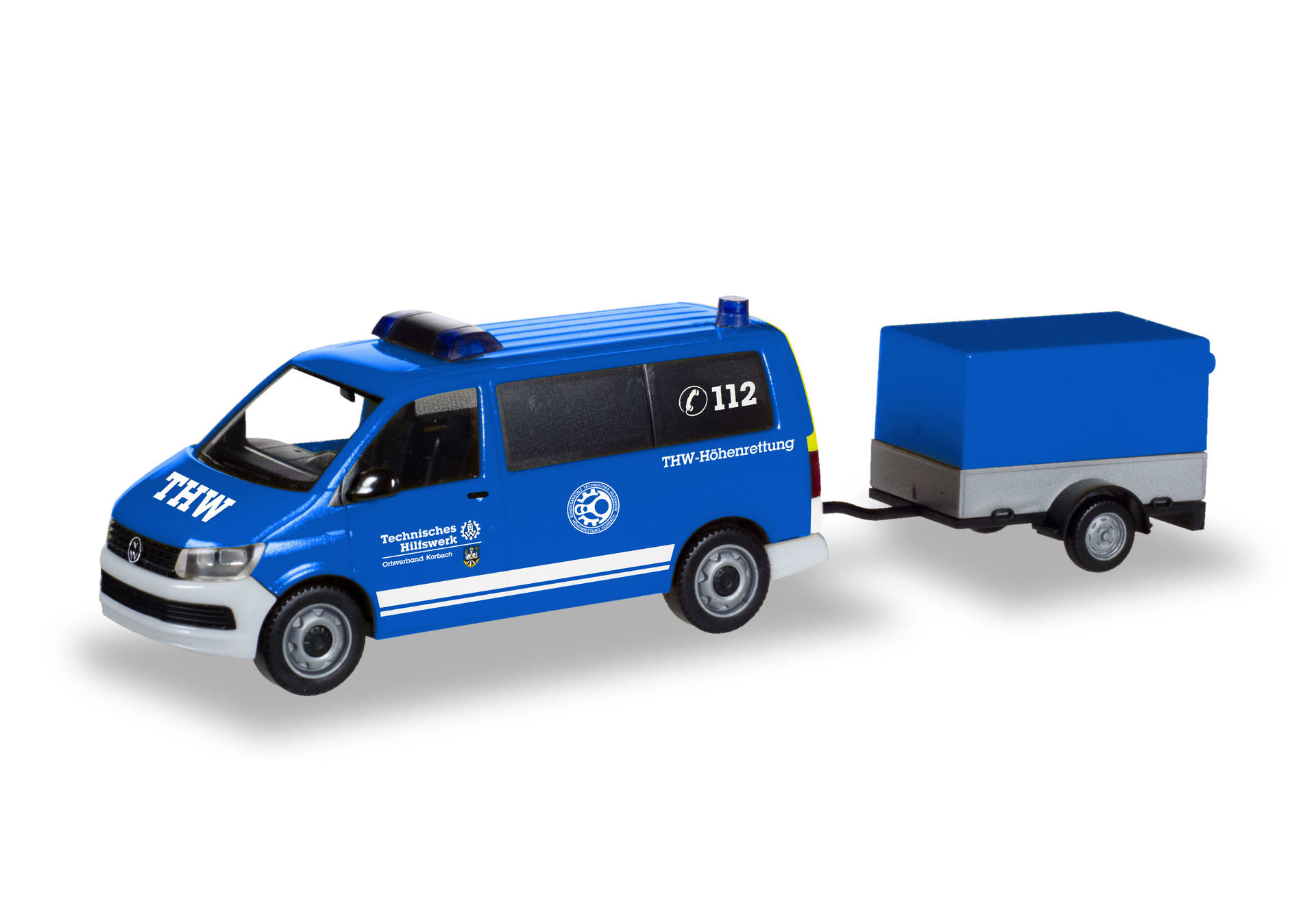 VW T6 bus with trailer "THW Korbach / Höhenrettung"
