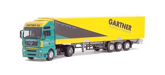 MAN TGA XXL curtain tarp semitrailer "Gartner"