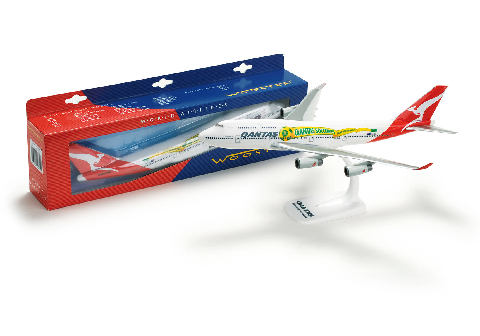 Qantas Boeing 747-400 "Socceroos". This item comes / came in Wooster branded packaging.