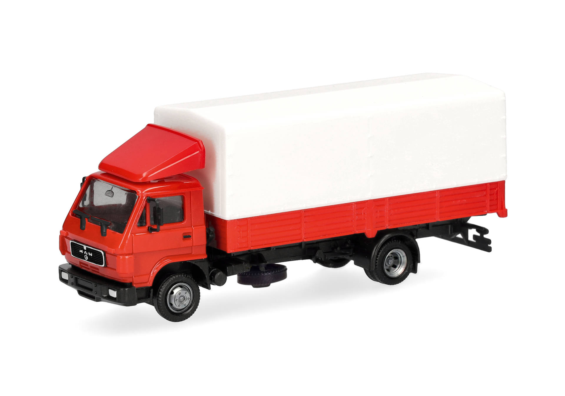 Herpa Basic: MAN G90 Planen-LKW, rot/weiß