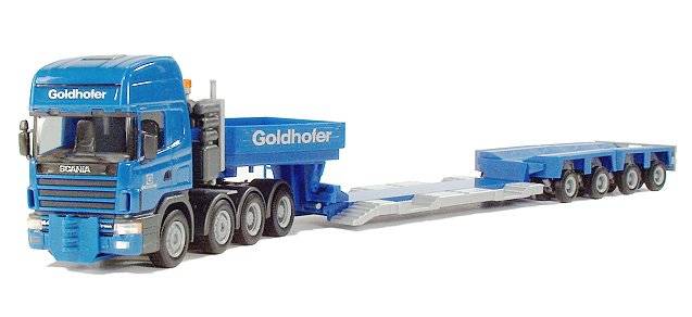 Scania 164 V8 low boy semitrailer "Goldhofer"