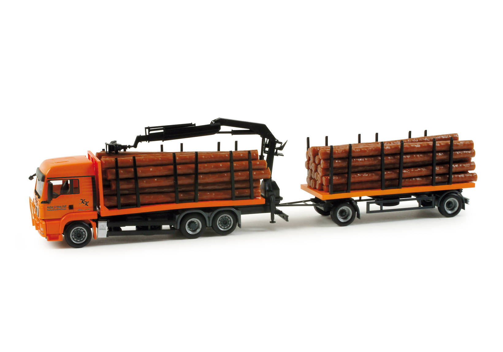 MAN TGS LX stake trailer with loading "Kollan & Klein"
