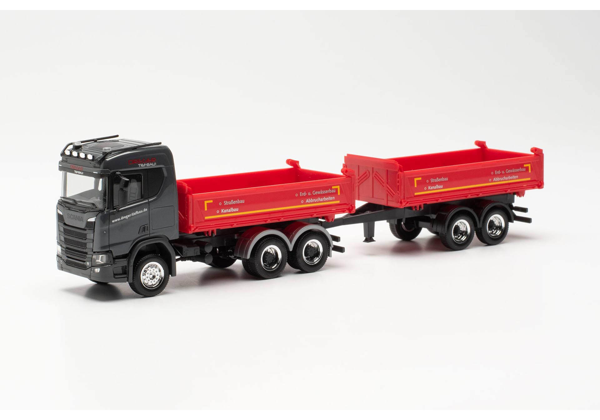 Scania CR 20 ND tandem dump traler "Dreger Tiebau GmbH