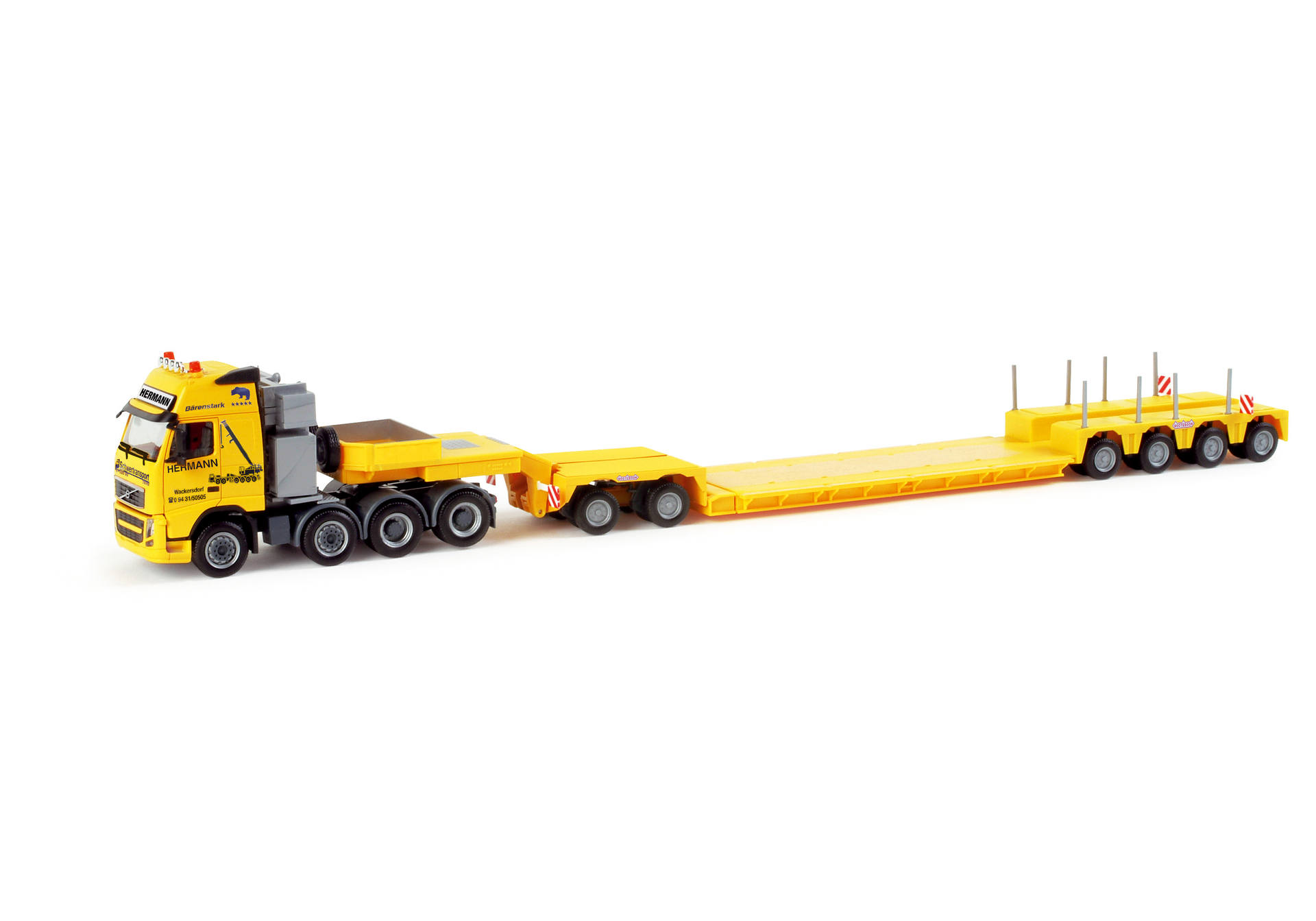 Volvo FH16 GL low-boy semitrailer with interdolly "Hermann"