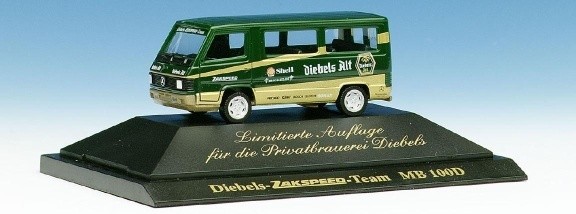 Mercedes-Benz 100 D Bus socket printing limited edition for the private brewery Diebels