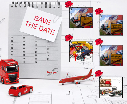 calendar, stationery, red car, airplane, stamps