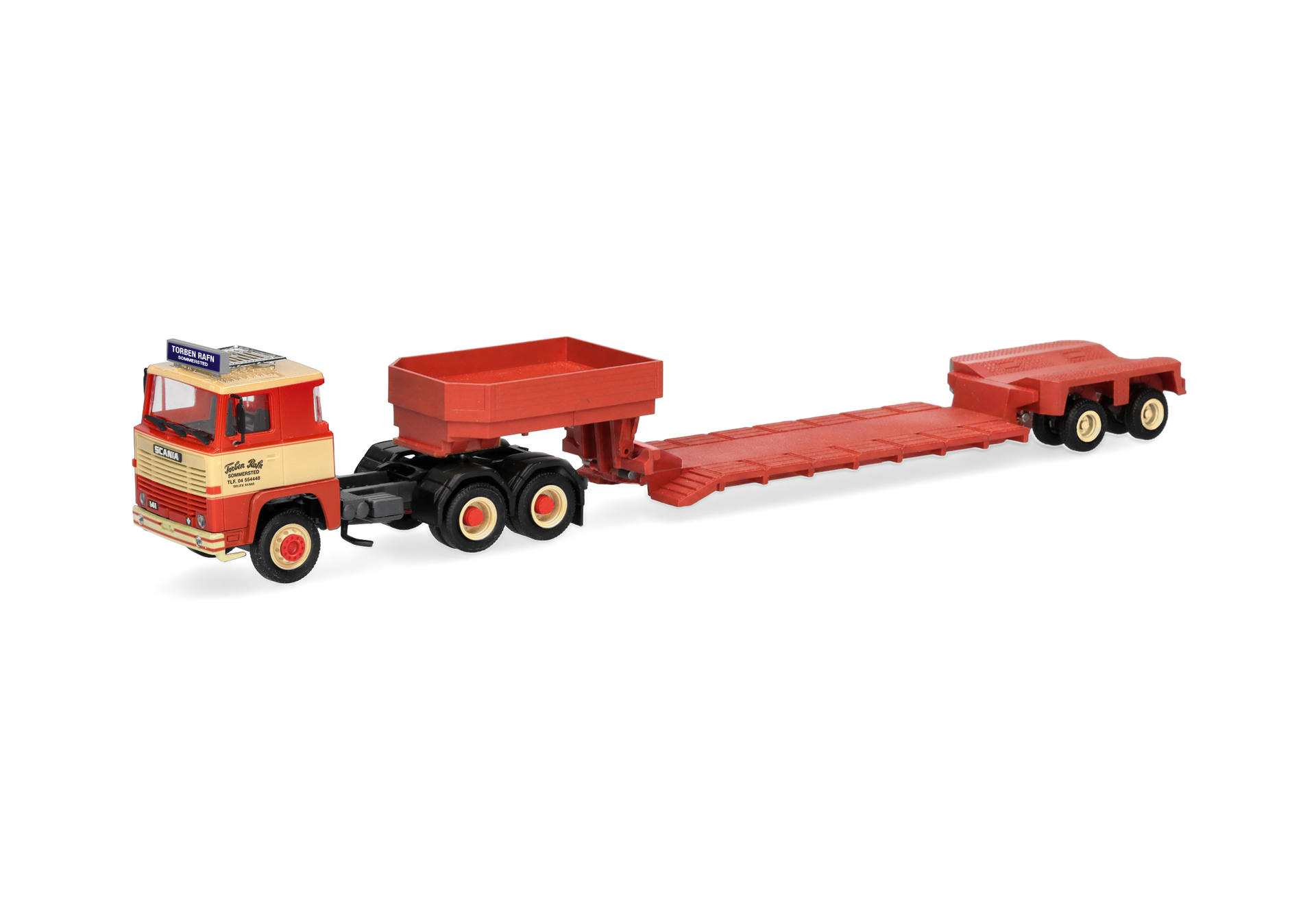 toy, truck, model, semi-trailer, red