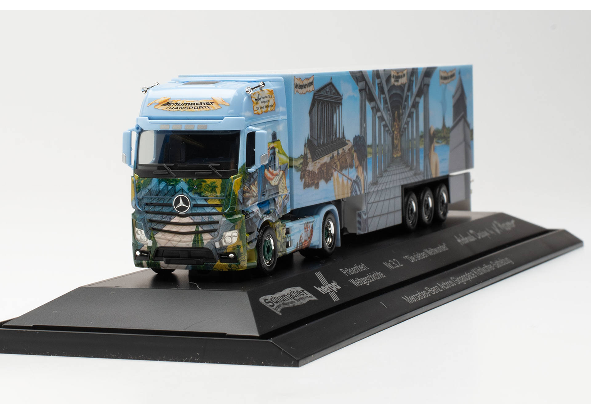 Mercedes-Benz Actros refrigerated box semitrailer truck “Herpa World History 3.2, the 7 Wonders of the World”