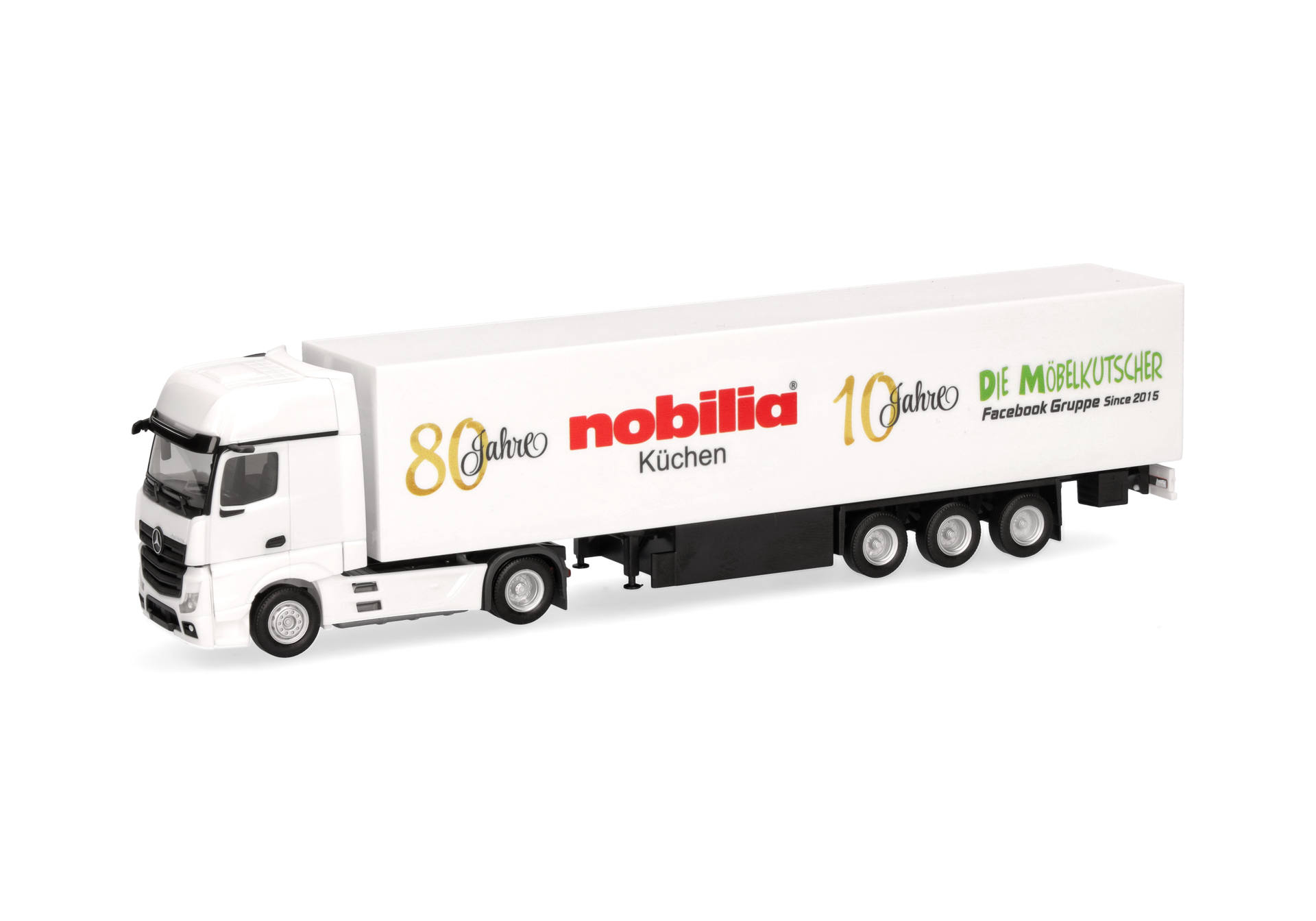 Mercedes-Benz Actros '18 Gigaspace box semitrailer "80 years nobilia kitchen"