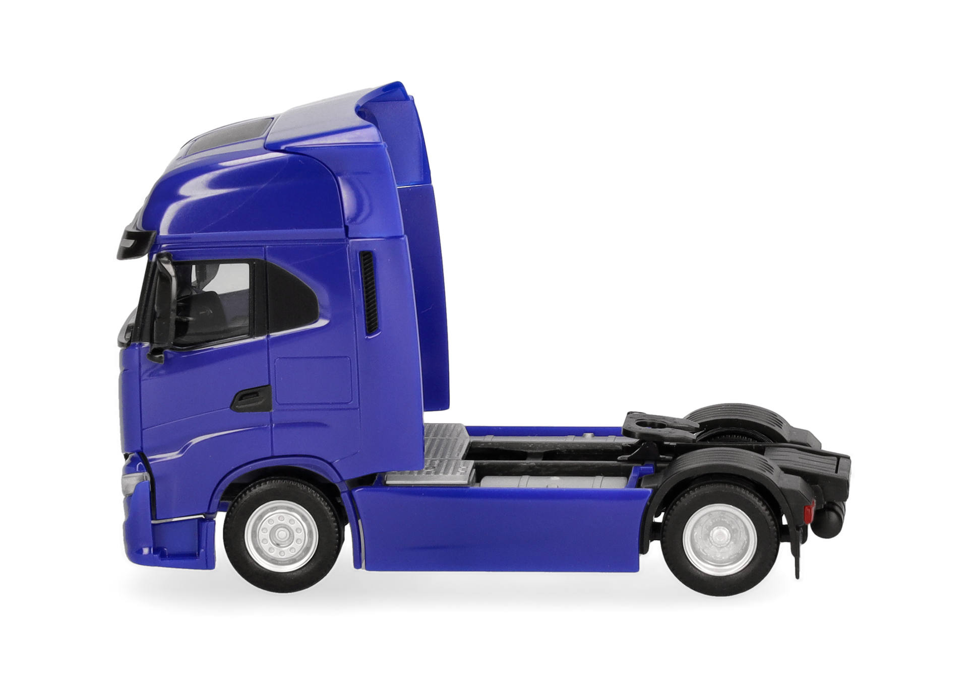 Lkw, Fahrerkabine, Pritschenanhänger, blau, Modell