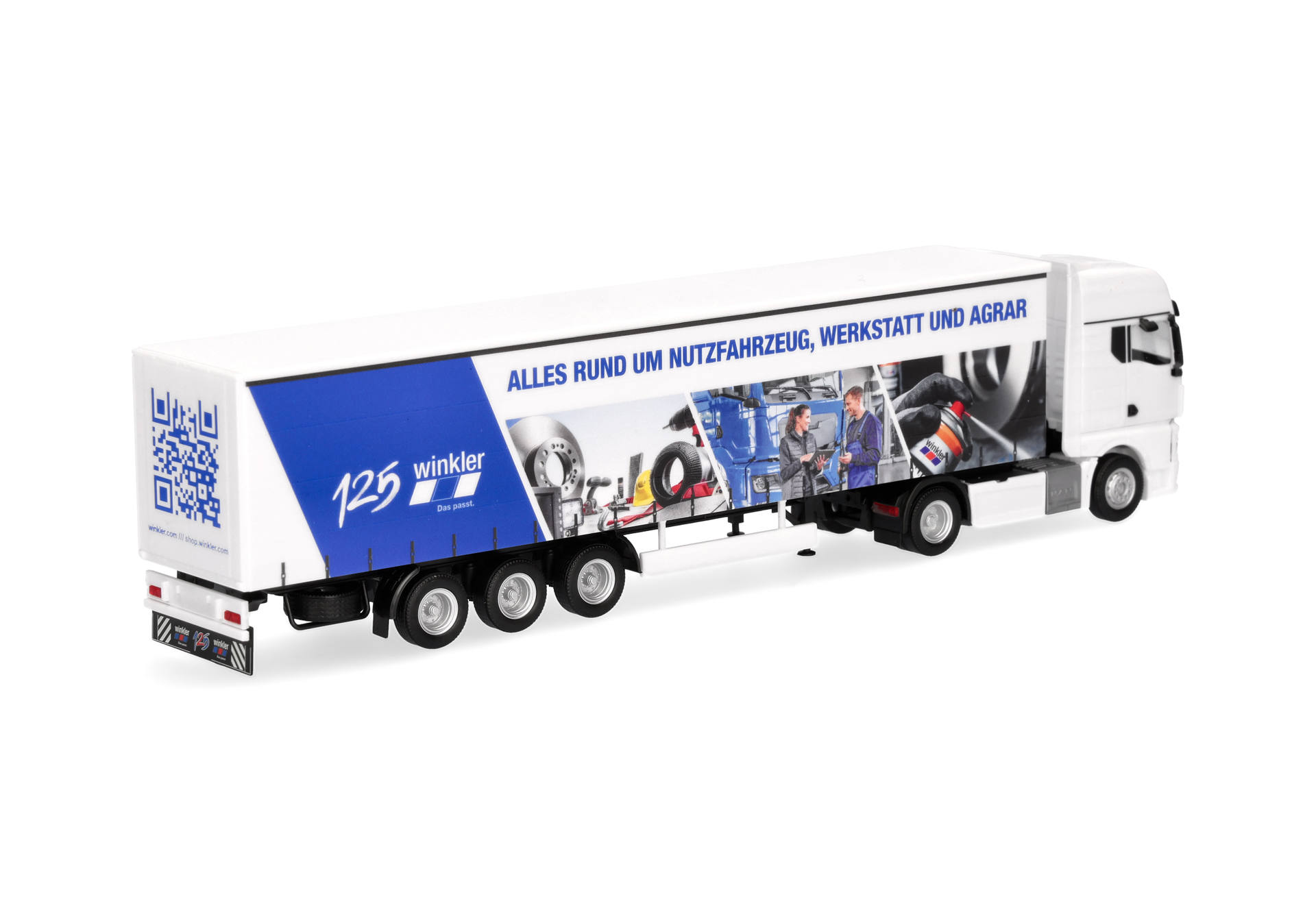 MAN TGX GX curtain canvas semitrailer truck "125 Jahre Winkler Logistik"