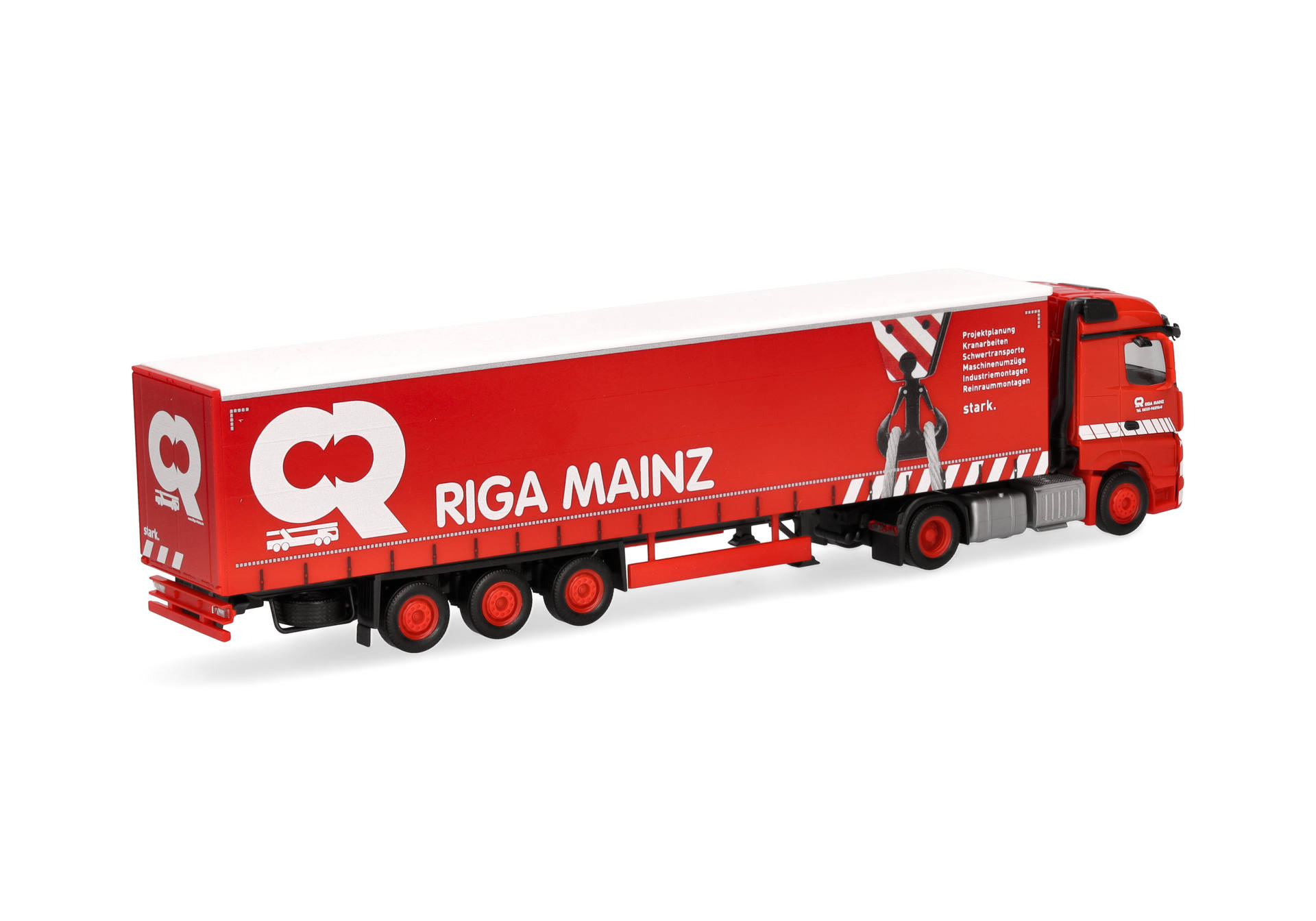 Mercedes-Benz Actros Streamspace Gardinenplanen-Sattelzug "Riga Mainz"