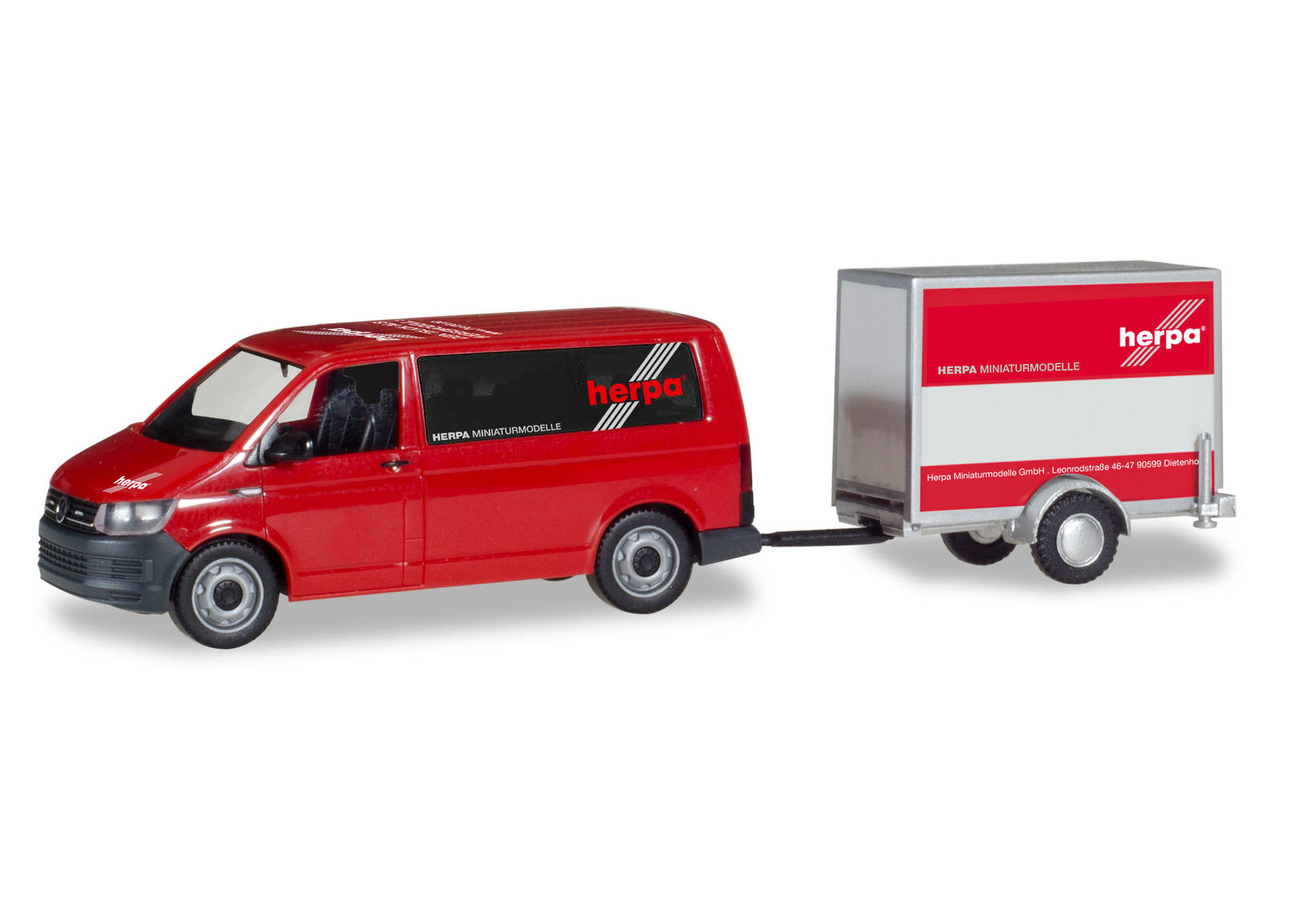 VW T6 Bus with box trailer "Herpa"trailer from VK-Modelle