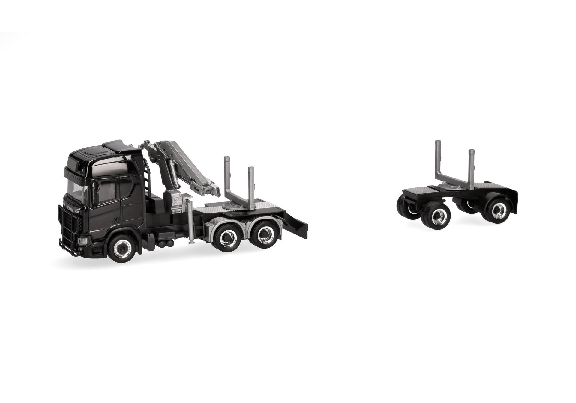 Scania CR 20 HD timber trailer truck, black