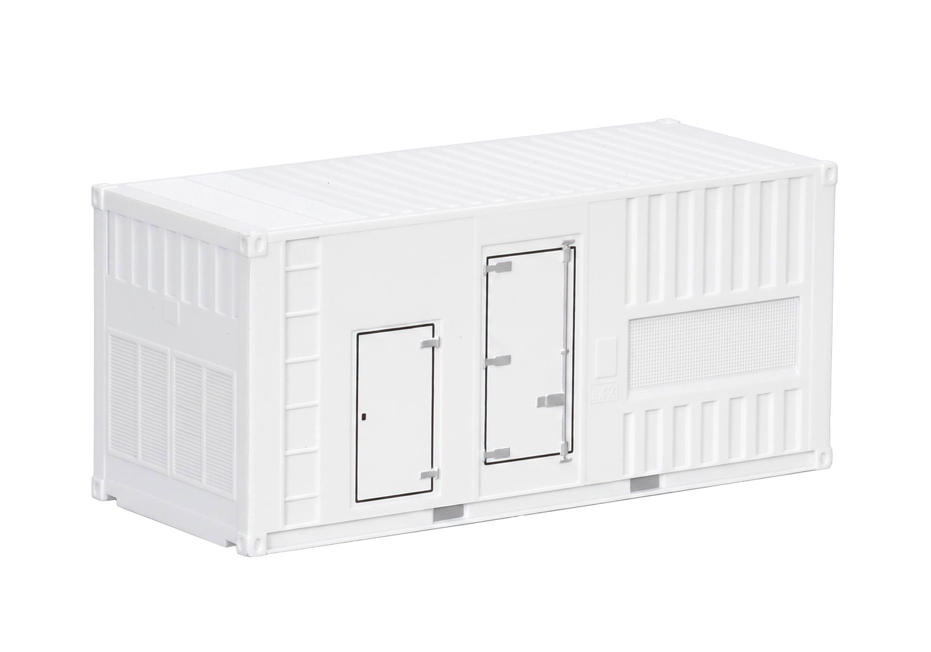shipping container, white container, storage unit, metal container, doors panels