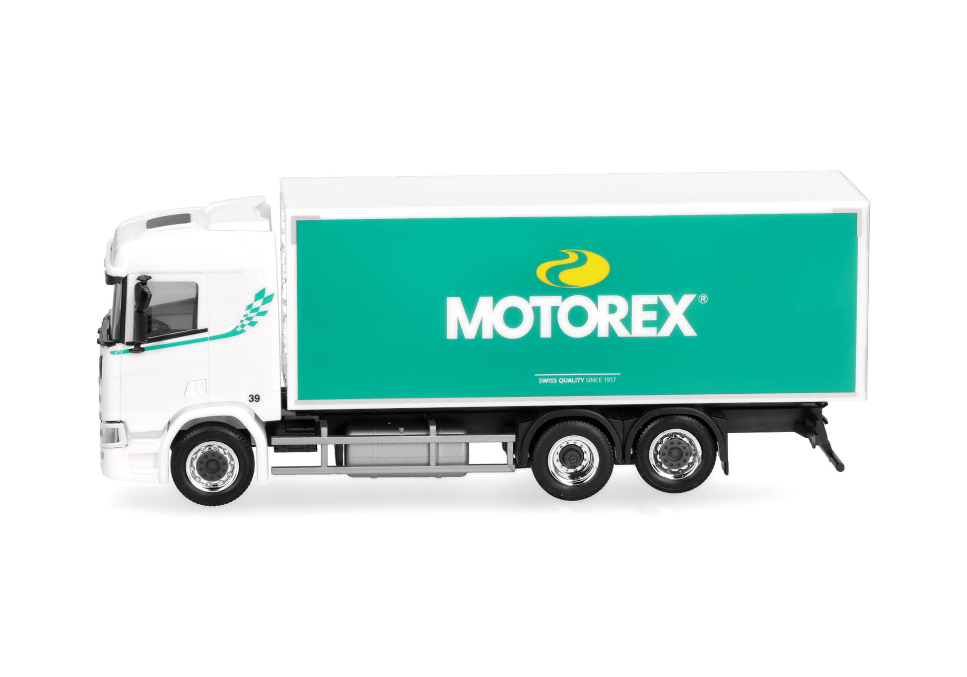 Scania CR 20 low roof box truck 3axles "Motorex" (Schweiz)