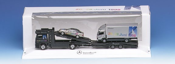 Mercedes-Benz Actros L car transporter train 2A/2A loaded with CLK and Atego