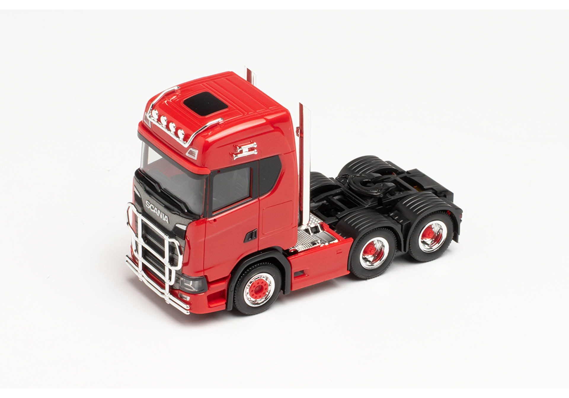 Herpa- Scania Maquette Camion CS 20 HD 6x2 Tracteur avec Pipes et P