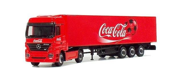Mercedes-Benz Actros LH tarp curtain semitrailer "Coca-Cola"