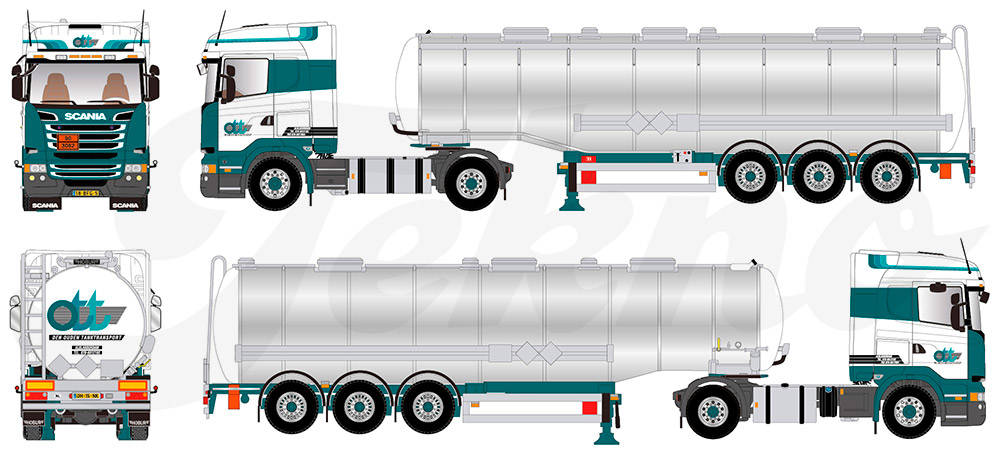 Scania R chrome tank semitrailer "Den Ouden"