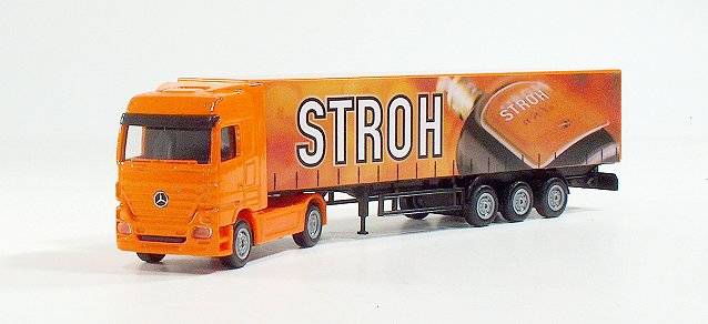 Mercedes-Benz Actros LH tarp curtain semitrailer "Stroh Rum"