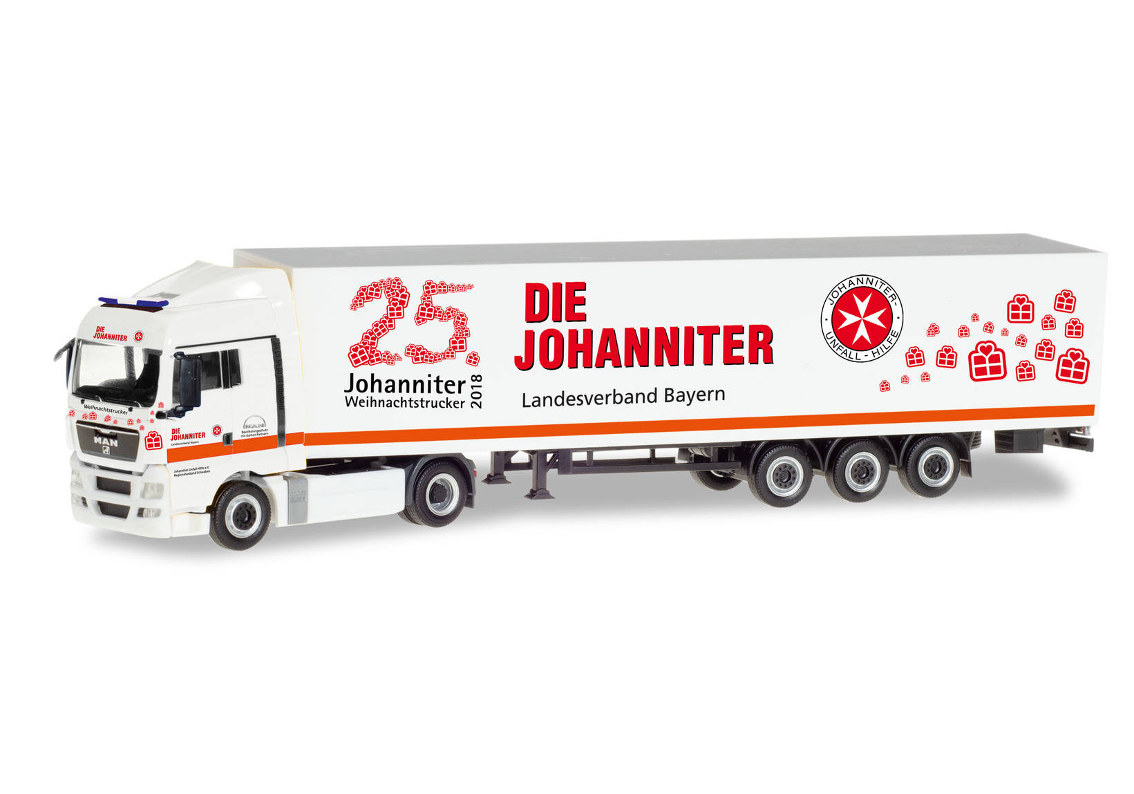 MAN TGX XLX Koffer-Sattelzug "Johanniter LV Bayern / Weihnachtstrucker"